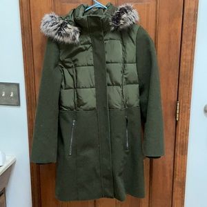 Lands End Hybrid Winter Jacket Green